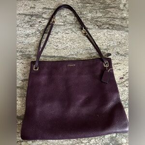 Coach Deep Purple Leather Shoulder Bag